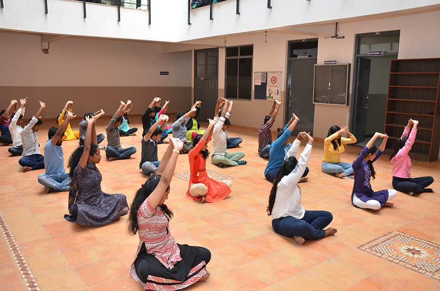 Yoga Practice at New Horizon College Marathalli