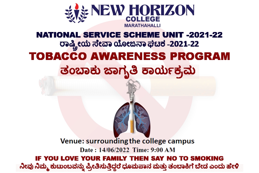 Tobacco awareness program New Horizon College, Marathalli